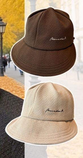 帽子 レディース つば広小顔効果刺繍文字入りキャップ