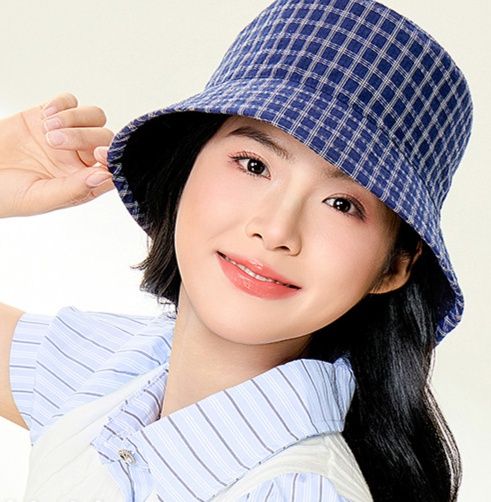 帽子 レディース 両面使用可能リバーシブル格子柄バケツ型帽子