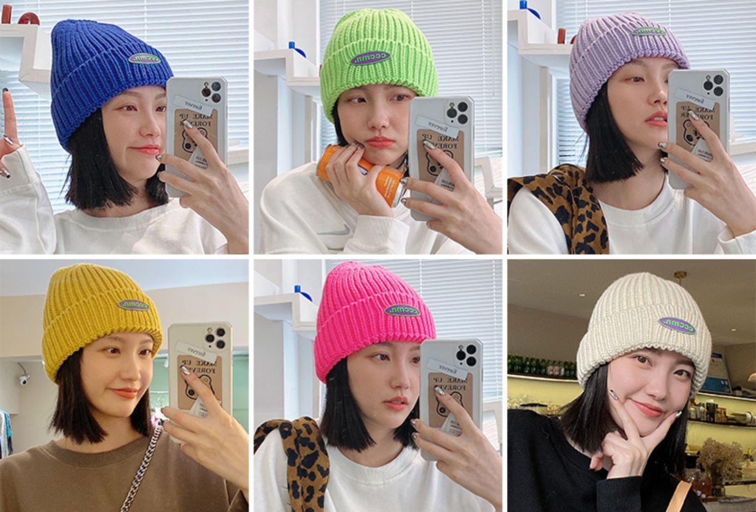 帽子 レディース ビビット　ニットキャップ　ロゴ