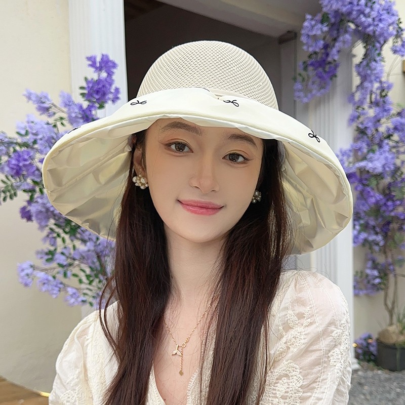 帽子 レディース リボン模様　女優帽