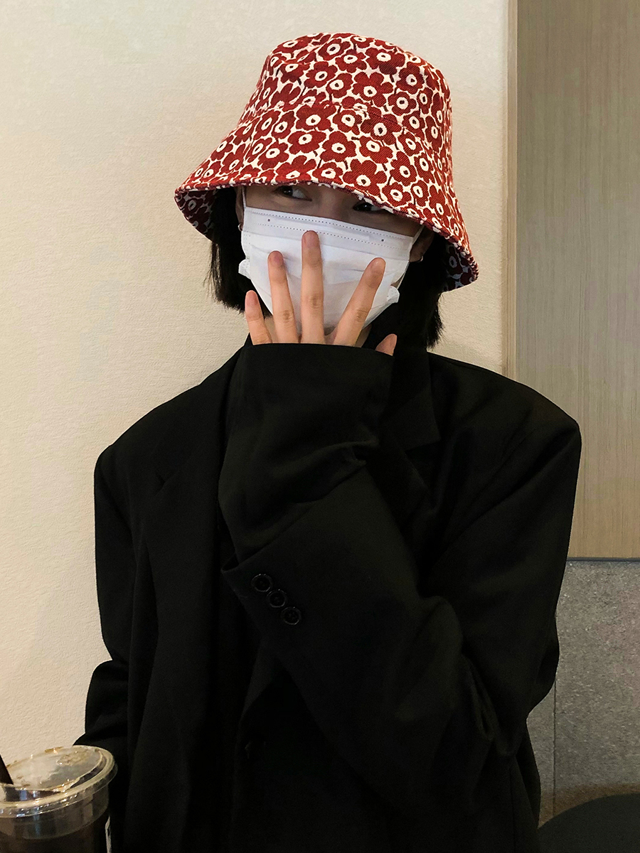 帽子 レディース 花柄プリント両面仕様バケットハット