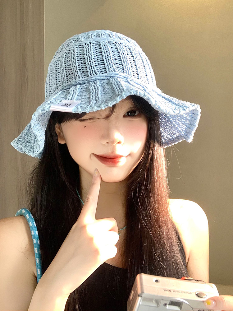 帽子 レディース 涼やか編み目バケットハット