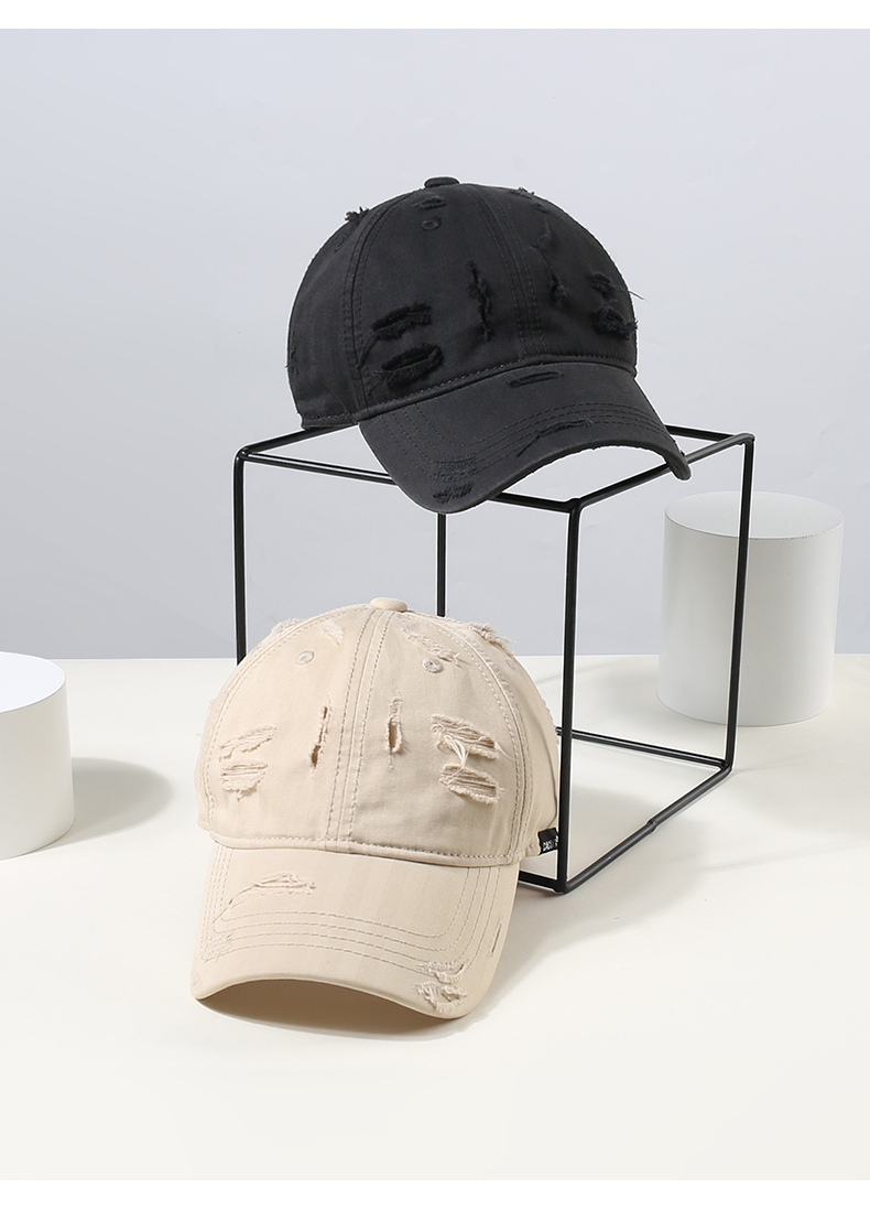 帽子 レディース ヴィンテージ風　ダメージ加工キャップ