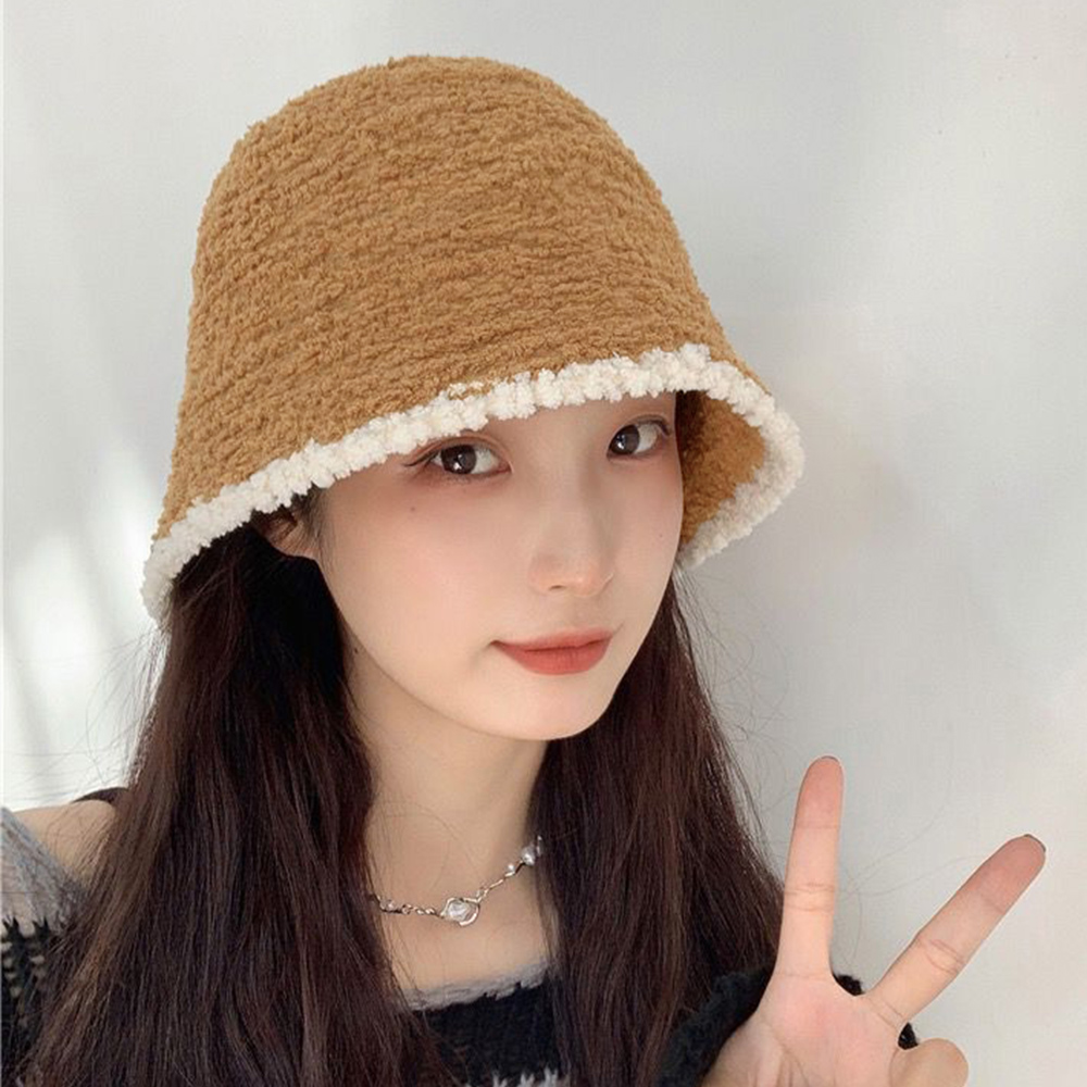帽子 レディース もこもこバケットハット 秋冬 韓国風 防寒帽子