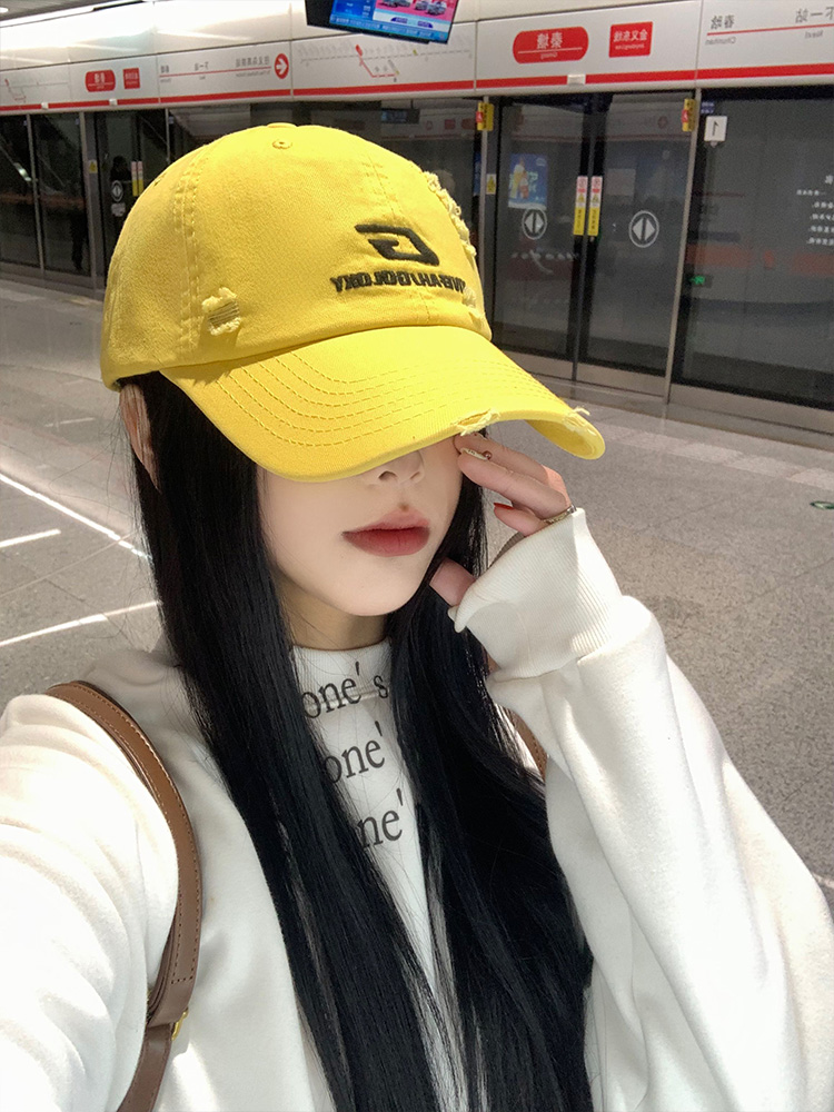 帽子 レディース ヴィンテージ風ダメージ加工キャップ