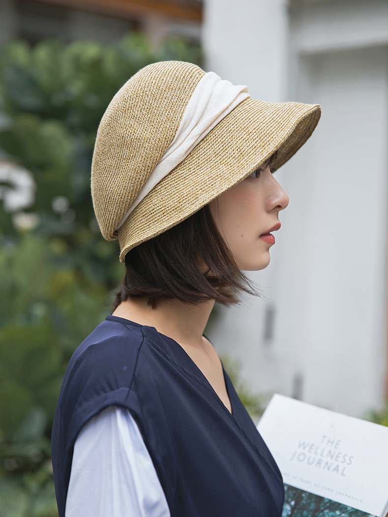 帽子 レディース リボン巻き　優雅クラシック麦わら帽