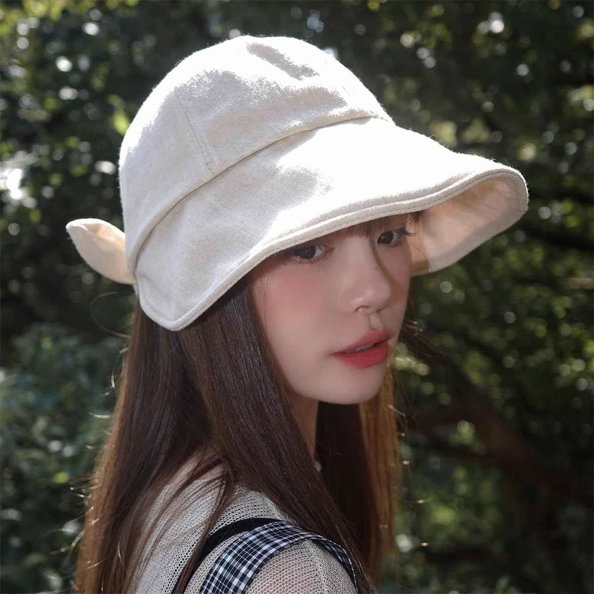 帽子 レディース リボン結び サイドキャップ