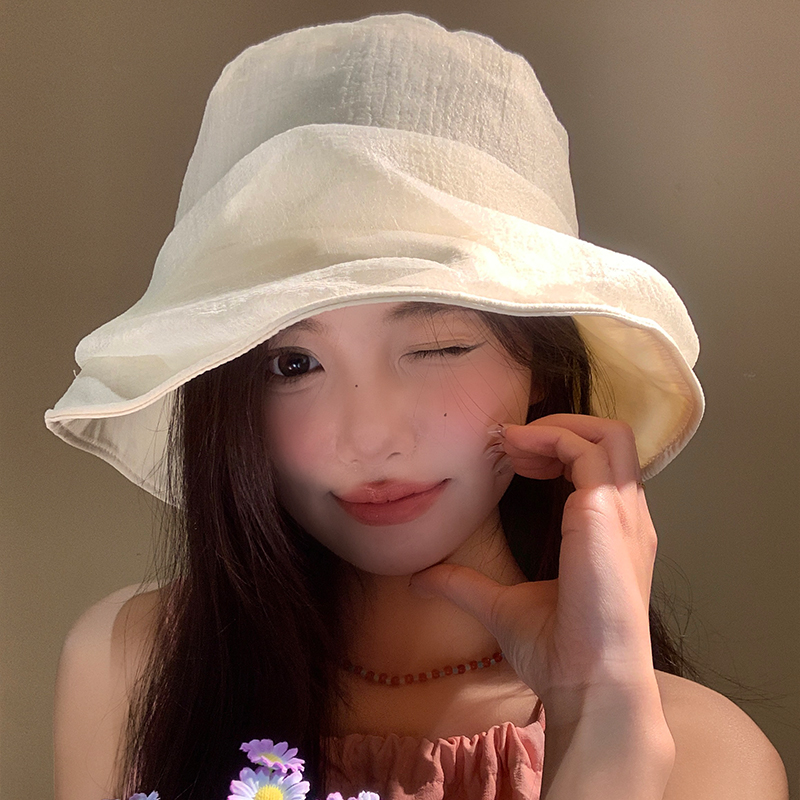 帽子 レディース 風合い豊かな透け感バケットハット