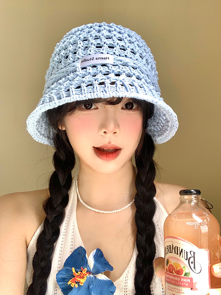 帽子 レディース 涼やか透かし編みバケットハット