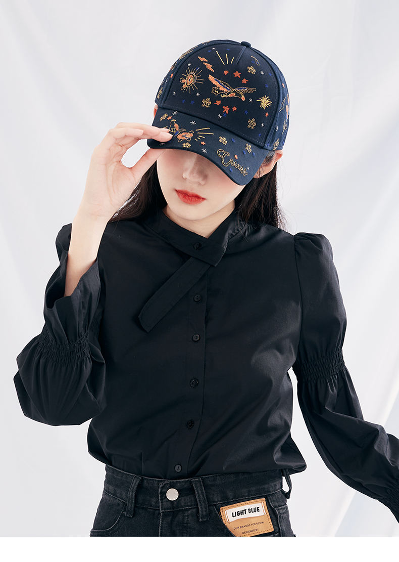 帽子 レディース 宇宙刺繍キャップ