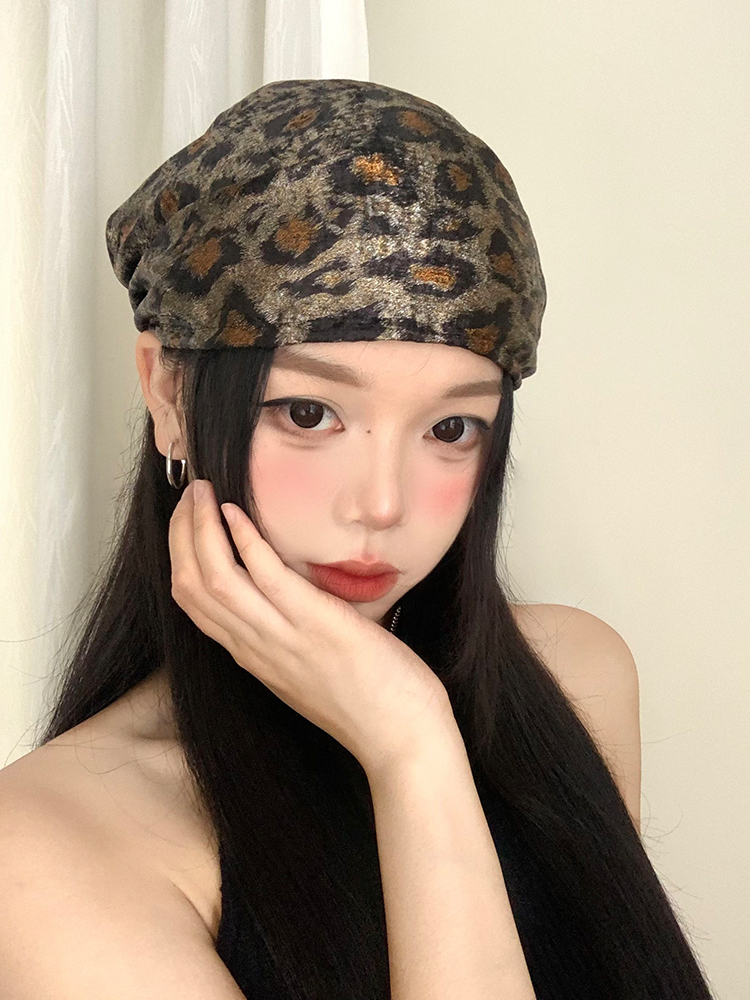 帽子 レディース 豹柄バンダナキャップ