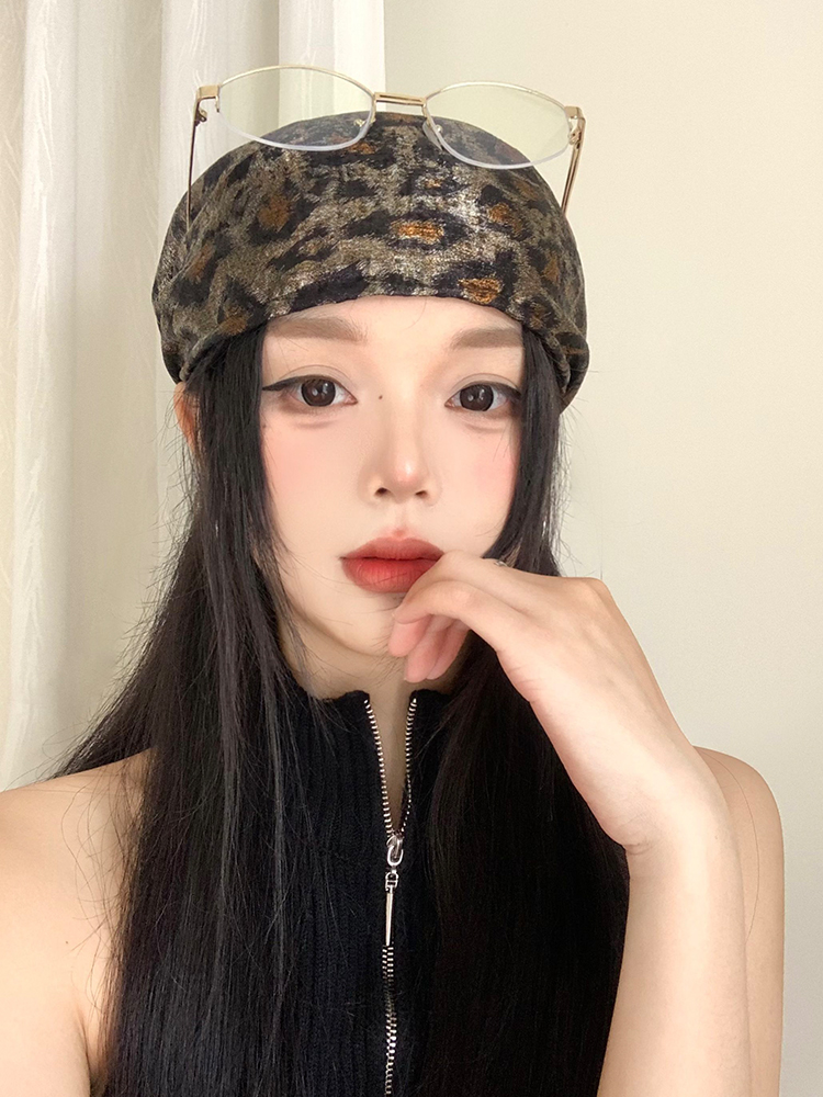 帽子 レディース 豹柄バンダナキャップ