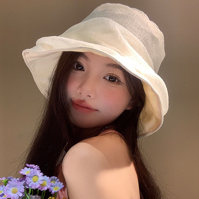 帽子 レディース 風合い豊かな透け感バケットハット