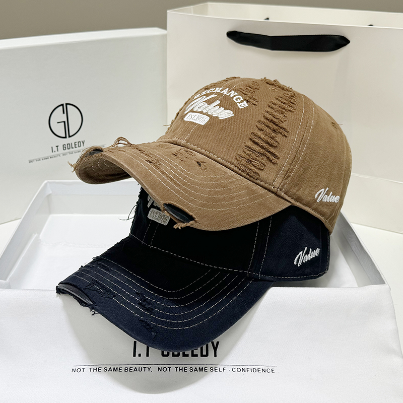帽子 レディース ヴィンテージ風ダメージ加工キャップ