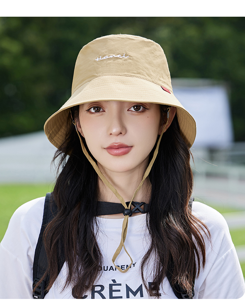 帽子 レディース あご紐付き シンプルバケットハット