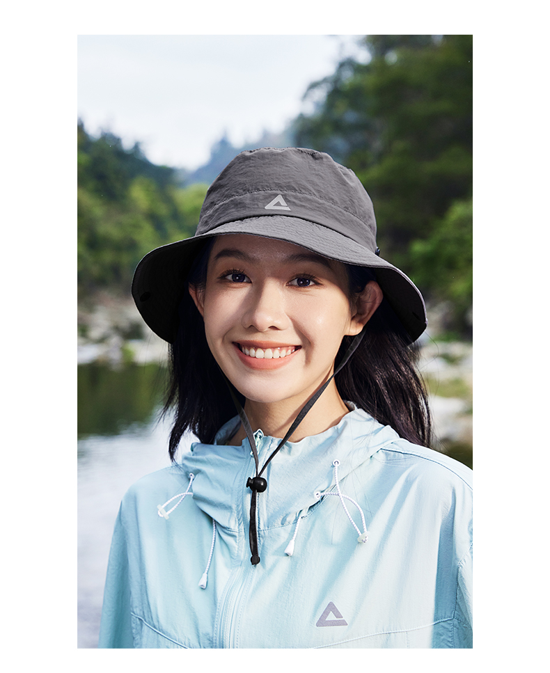 帽子 レディース アウトドア風あご紐付きサファリハット