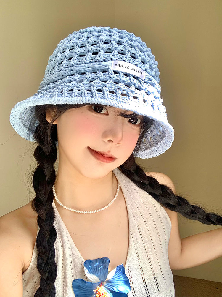 帽子 レディース 涼やか透かし編みバケットハット