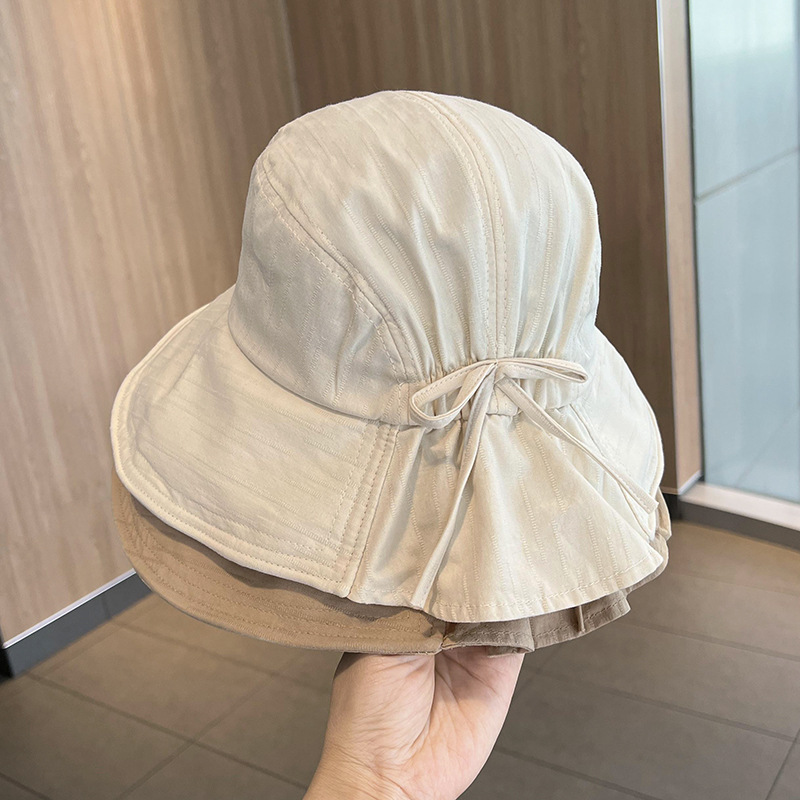 帽子 レディース フリル付きリボン結び帽子 レディース 日よけ