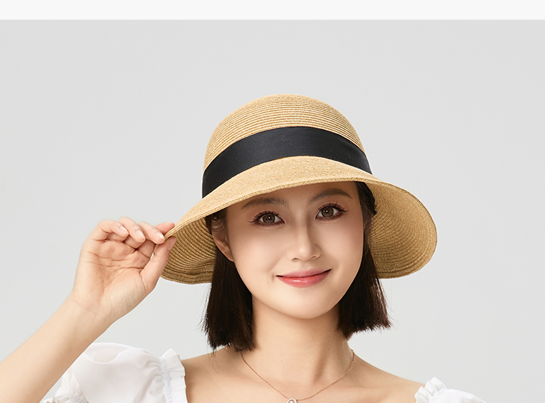 帽子 レディース 優雅リボン麦わら帽子