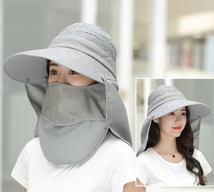 アウトドア　帽子 女性用多機能日除け帽子　紫外線対策　農作業にも