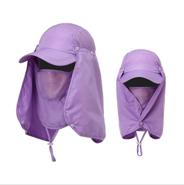 アウトドア　帽子 紫外線対策サファリハット フェイスカバー付き男女兼用帽子