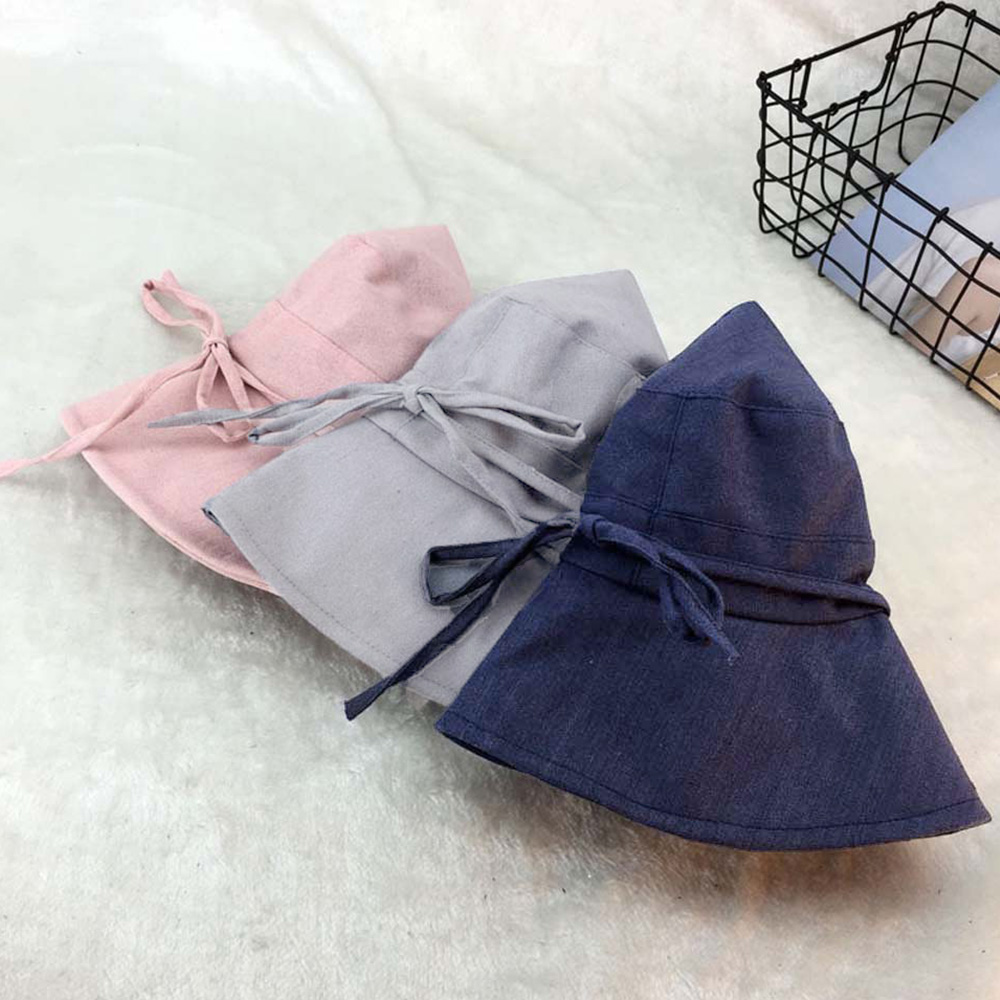 アウトドア　帽子 折りたたみ式リボン付きバケットハット春夏