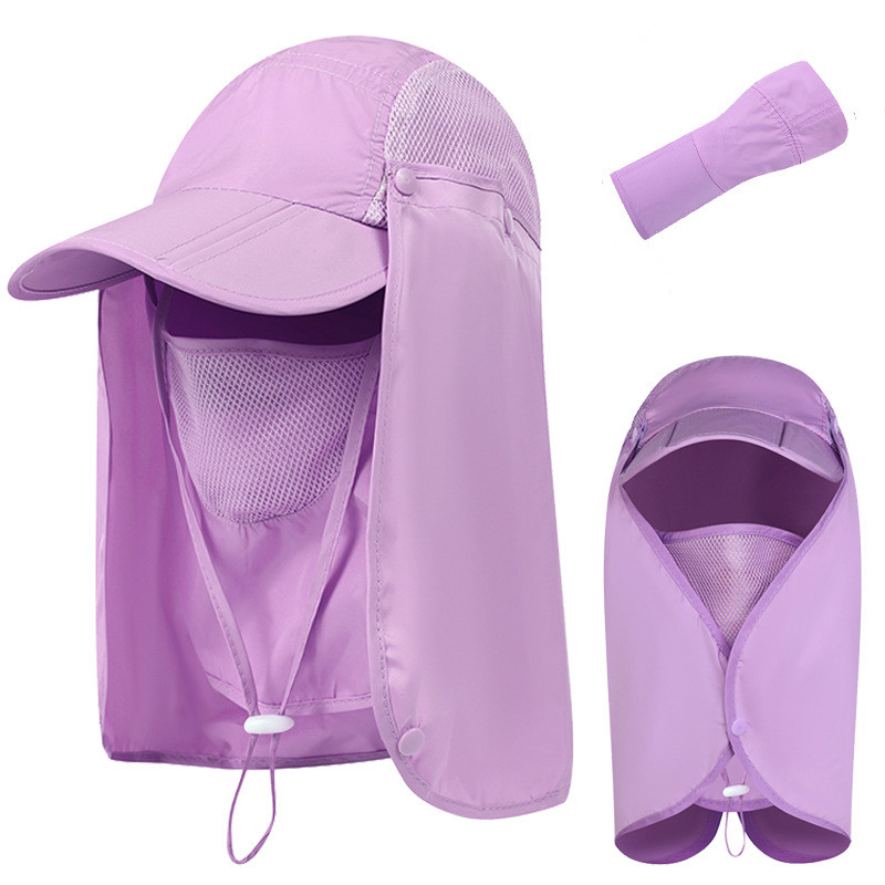 アウトドア　帽子 多機能日よけ帽子 首元ガード付き 男女兼用 折りたたみ式