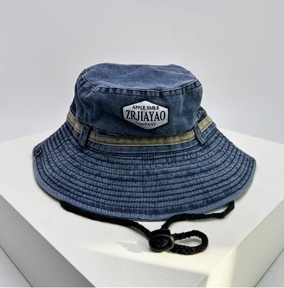 アウトドア　帽子 山岳刺繍ワイドブリムハット