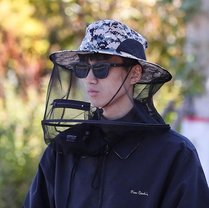 アウトドア　帽子 虫除け防蚊ネット付きアウトドアハット