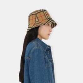 アウトドア　帽子 格子柄バケットハット