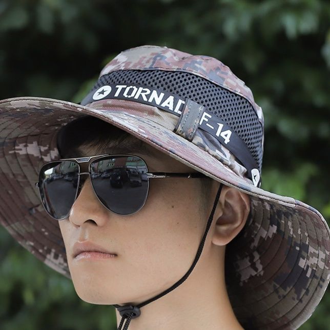 アウトドア　帽子 迷彩メッシュ サファリハット