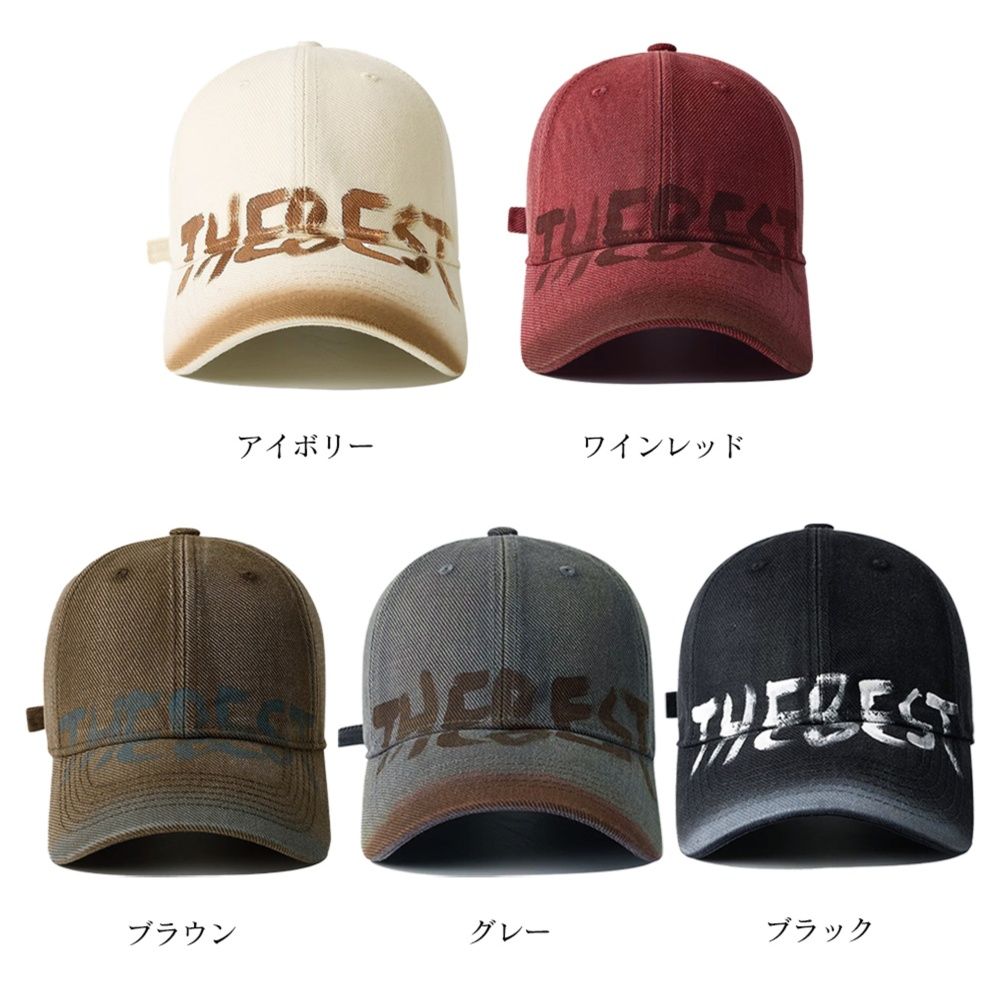 アウトドア　帽子 野球帽 文字ロゴ 小顔効果 深めキャップ