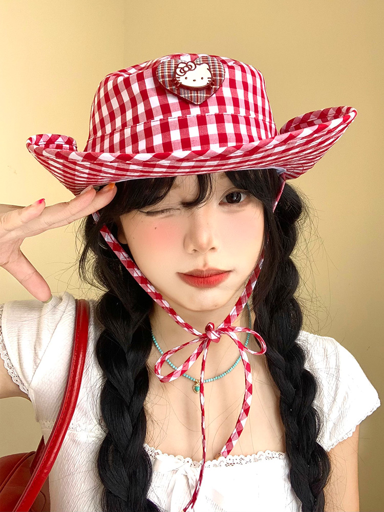 アウトドア　帽子 チェック柄アウトドアハット