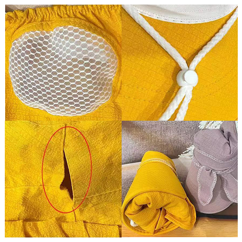 アウトドア　帽子 紫外線対策つば広ハット折りたたみ式ネックガード付き