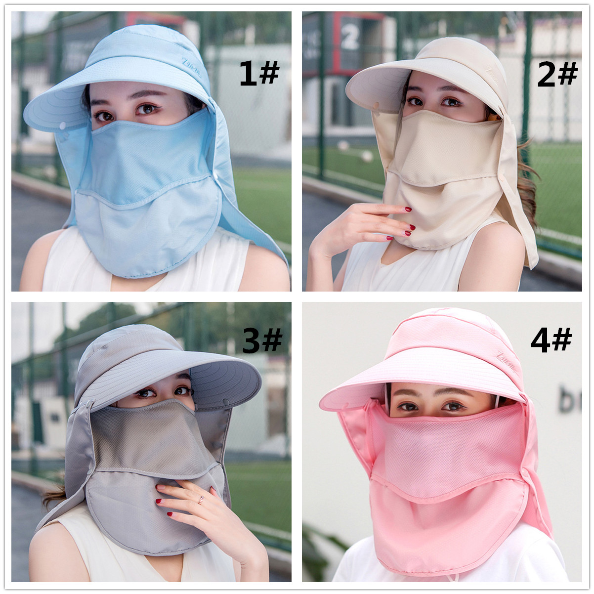 アウトドア　帽子 女性用多機能日除け帽子　紫外線対策　農作業にも