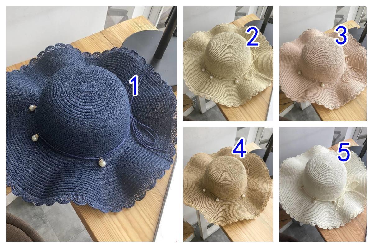 アウトドア　帽子 夏新作　女性用つば広帽子　波型縁取り　日除けアウトドア帽