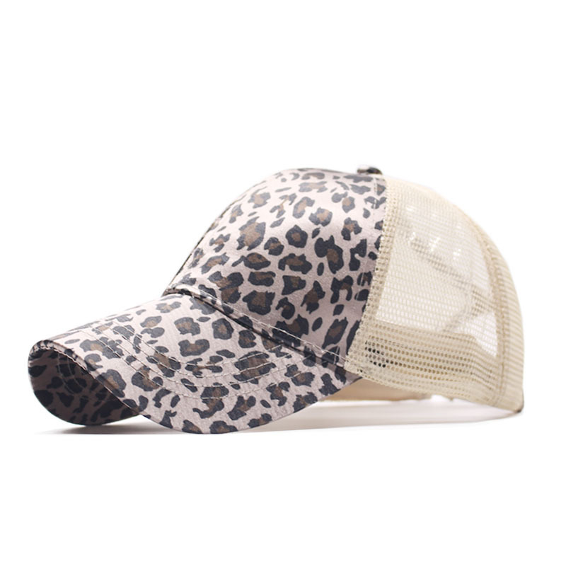 アウトドア　帽子 男女兼用ヒョウ柄アウトドアキャップ紫外線対策メッシュ帽子