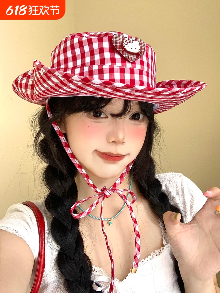 アウトドア　帽子 チェック柄アウトドアハット