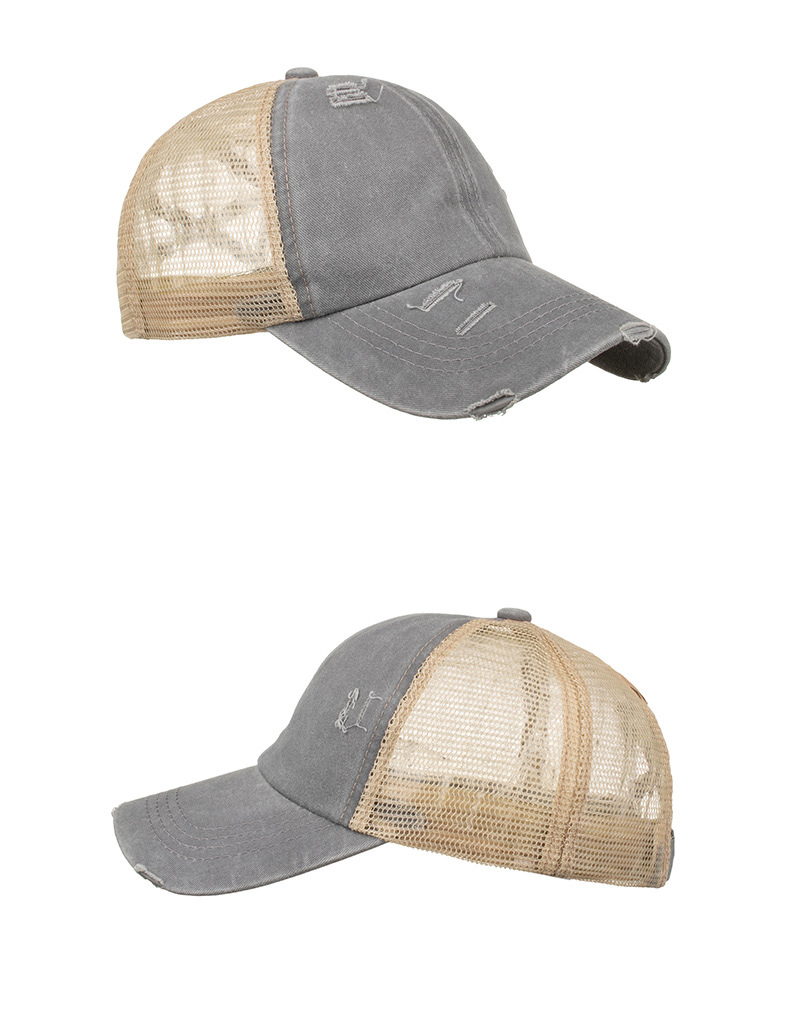 アウトドア　帽子 男女兼用ダメージ加工メッシュキャップ紫外線対策