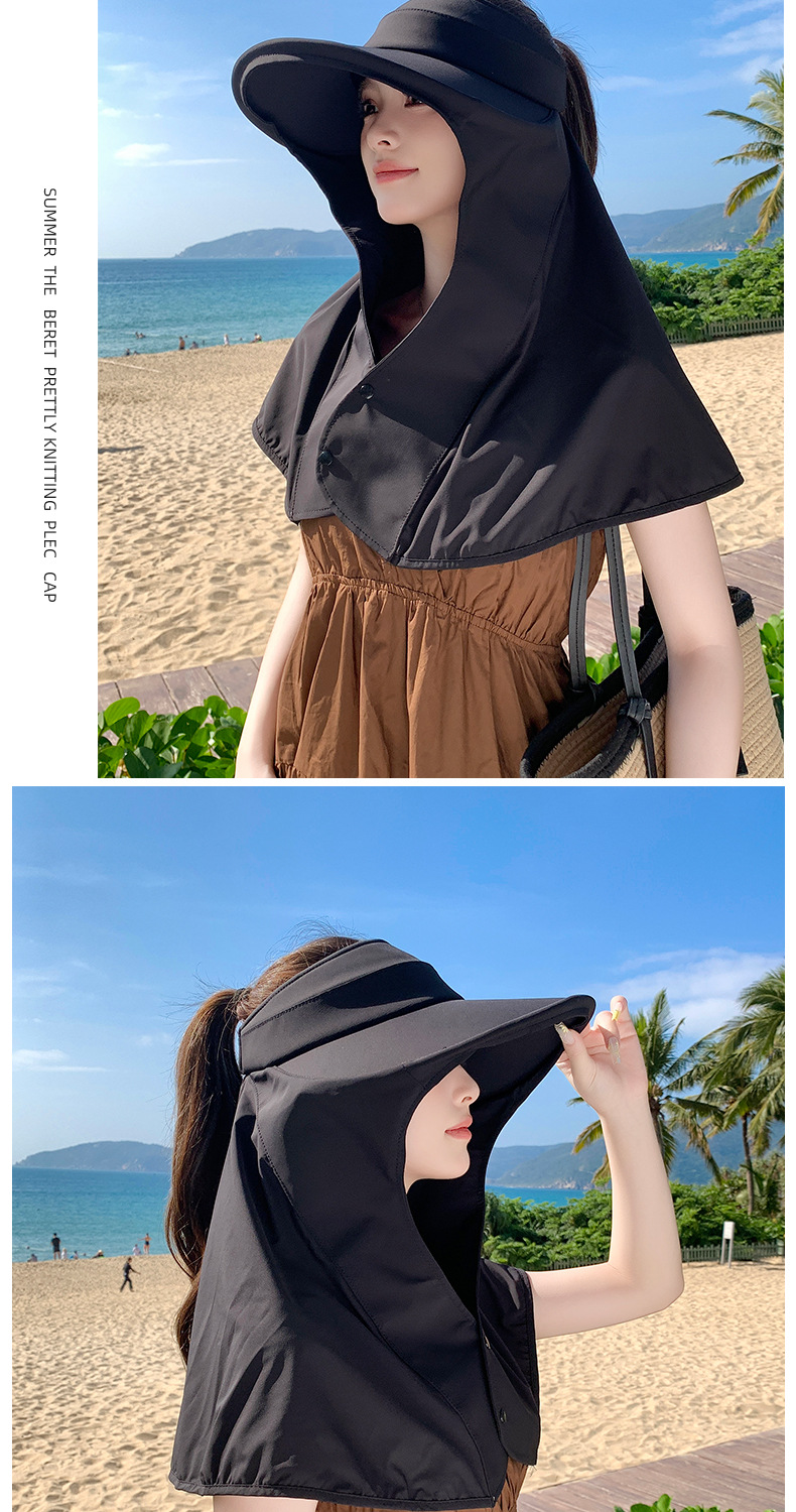 アウトドア　帽子 女性用つば広日焼け防止帽子首カバー付き折りたたみ遮熱通気