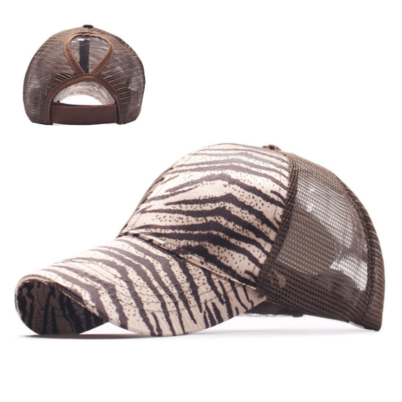 アウトドア　帽子 男女兼用ヒョウ柄アウトドアキャップ紫外線対策メッシュ帽子