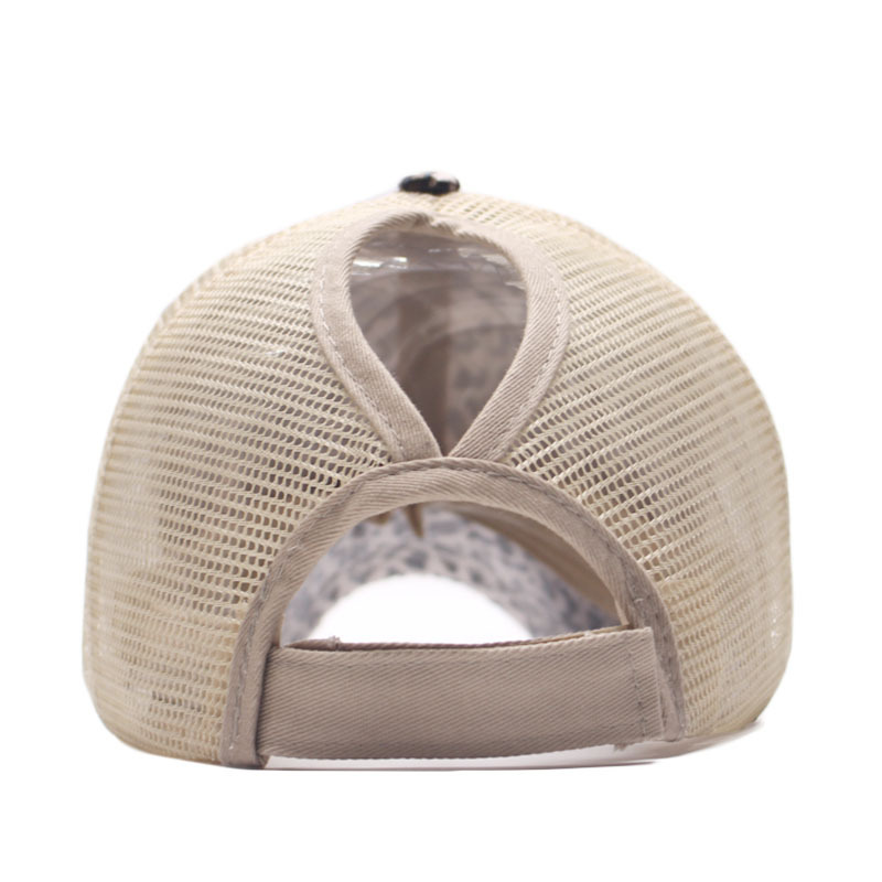 アウトドア　帽子 男女兼用ヒョウ柄アウトドアキャップ紫外線対策メッシュ帽子