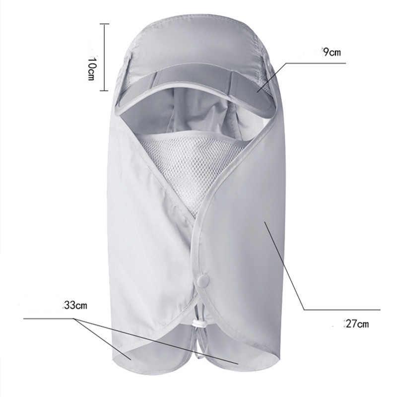 アウトドア　帽子 多機能日よけ帽子 首元ガード付き 男女兼用 折りたたみ式