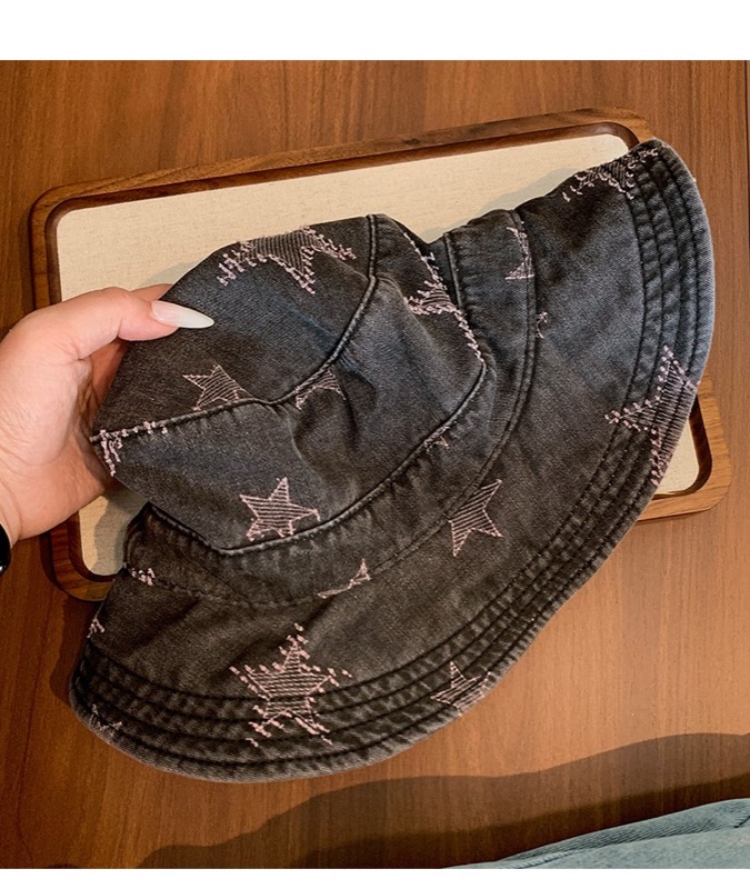 アウトドア　帽子 水洗い加工デニム帽子 女性用 幅広つば 紫外線対策 登山用