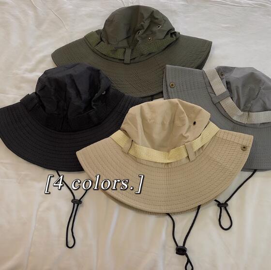 アウトドア　帽子 男女兼用バケットハット日焼け対策アウトドア帽子