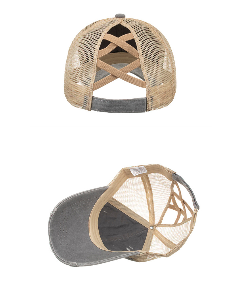 アウトドア　帽子 男女兼用ダメージ加工メッシュキャップ紫外線対策