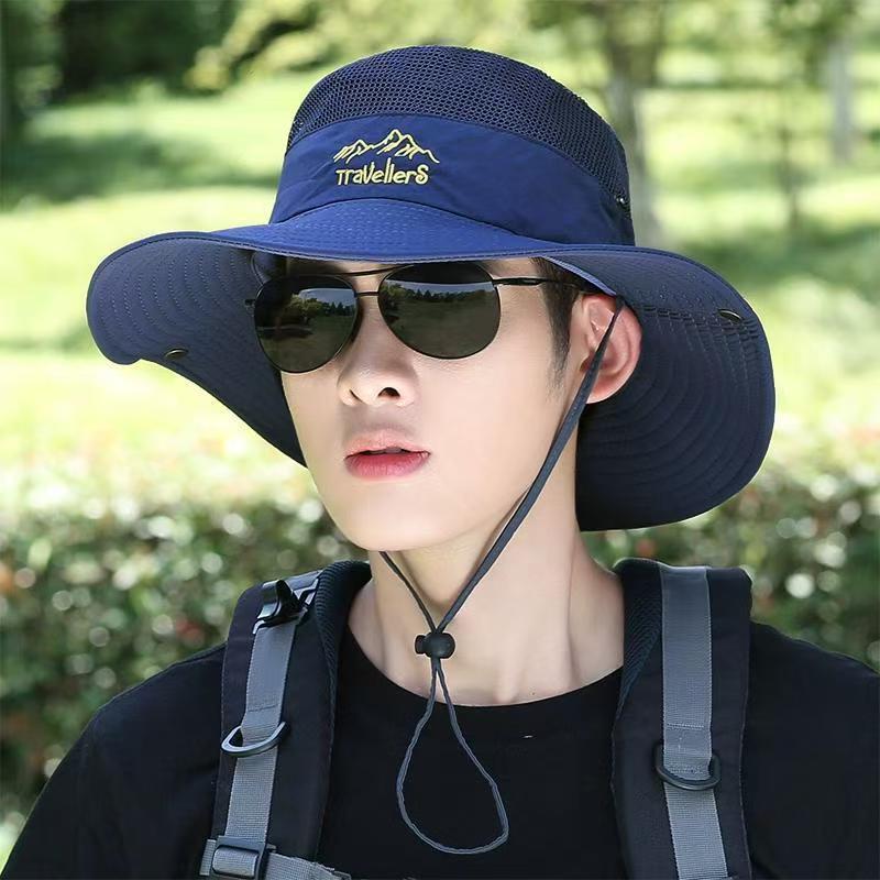 アウトドア　帽子 登山家の日よけ つば広サファリハット