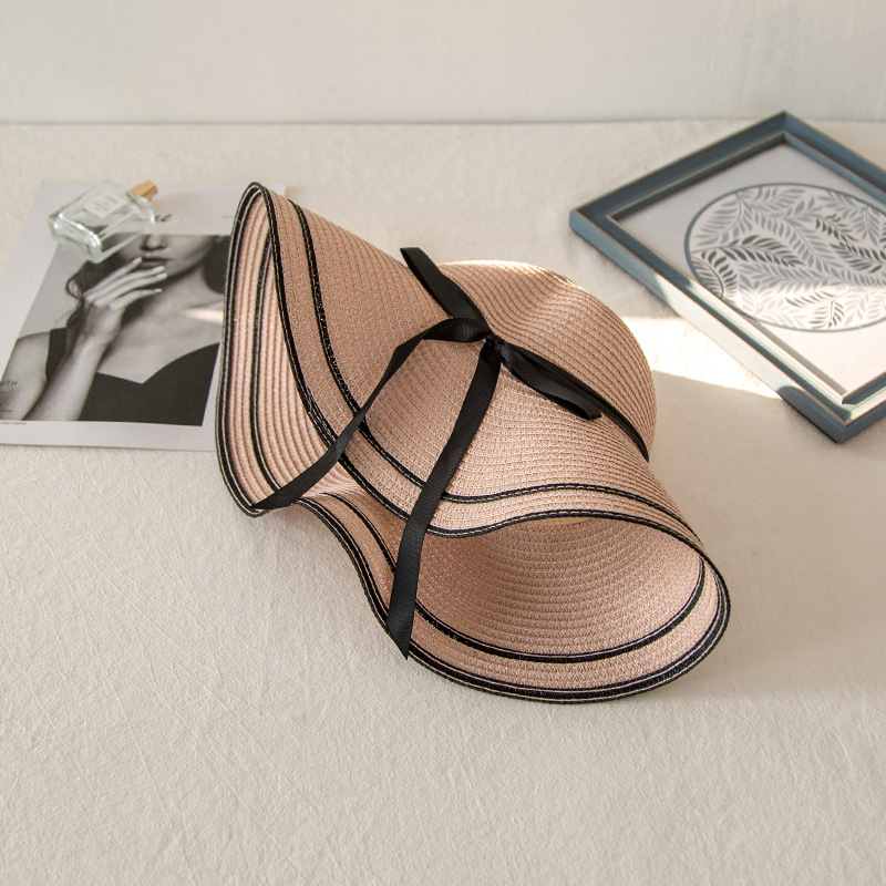 アウトドア　帽子 麦わら帽子 つば広 折りたたみ 日よけ 草編み 女性用