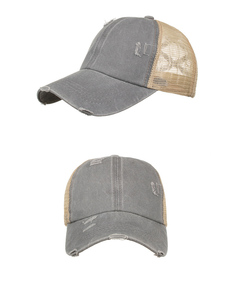 アウトドア　帽子 男女兼用ダメージ加工メッシュキャップ紫外線対策