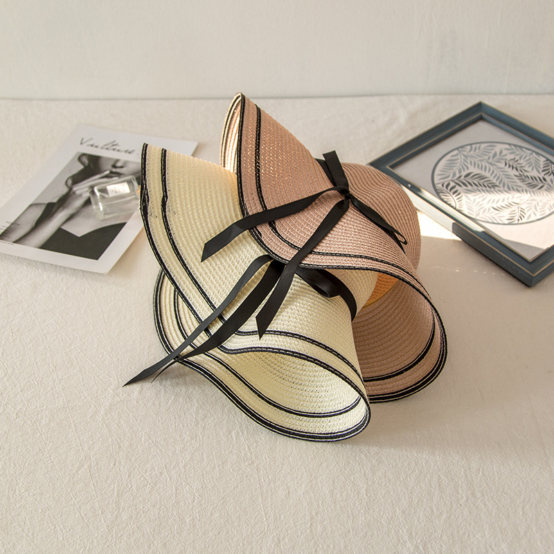 アウトドア　帽子 麦わら帽子 つば広 折りたたみ 日よけ 草編み 女性用